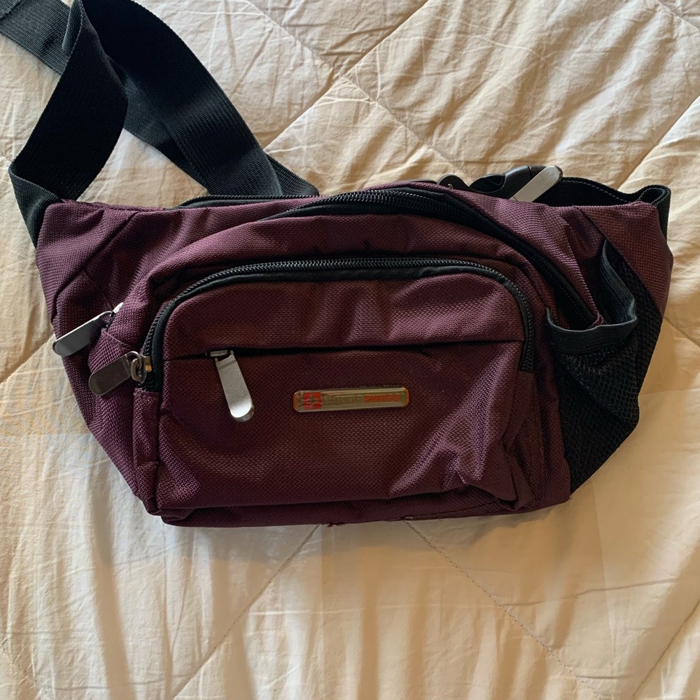 Alpine Swiss Stylish Eggplant Purple Fanny Pack Belt Bag